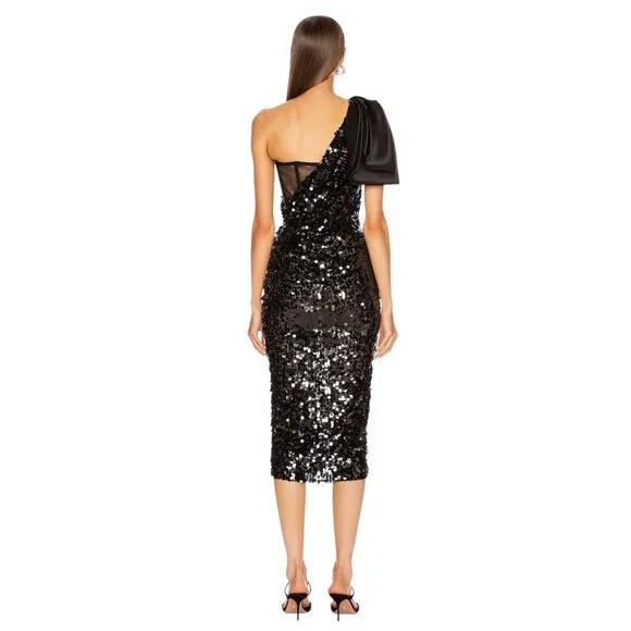 Dolce & GabbanaFollow Bow-Embellished Sequin Dress Size 44 IT, M US NEW
